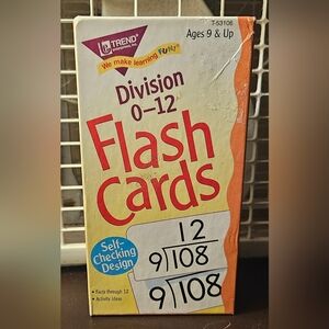 Division 0-12 Flash Cards, Ages 9 & Up -Master Division Facts - Trend Enterprise